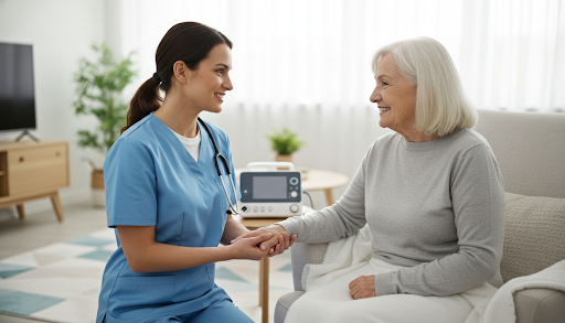 Skilled nurse. Expert care @Home in minutes.